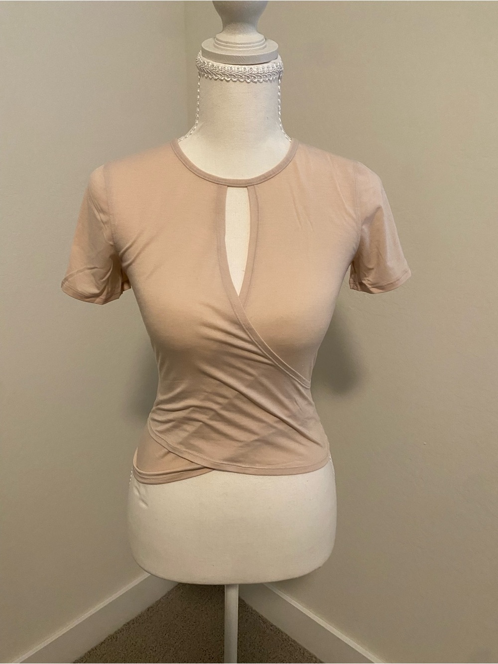 Lululemon Short Sleeve Wrap Keyhole Top - Nude